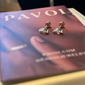 PAVOI 14KT GOLD Stud DIAMOND Earrings BRAND NEW
